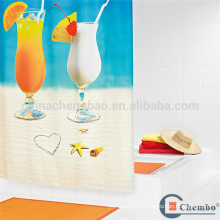 Thick waterproof printed beach shower curtains